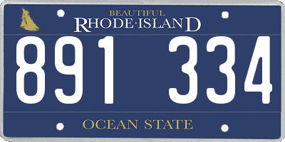 RI license plate 891334