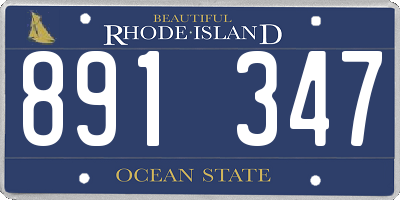 RI license plate 891347