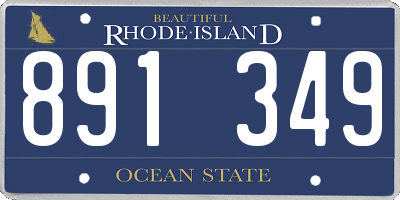 RI license plate 891349