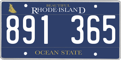 RI license plate 891365