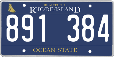 RI license plate 891384