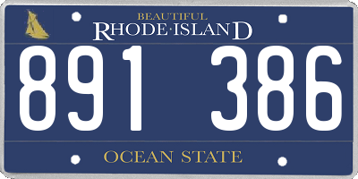 RI license plate 891386