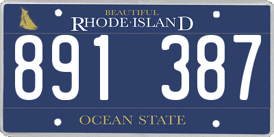 RI license plate 891387
