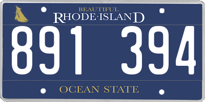 RI license plate 891394