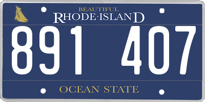 RI license plate 891407