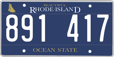 RI license plate 891417