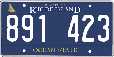 RI license plate 891423