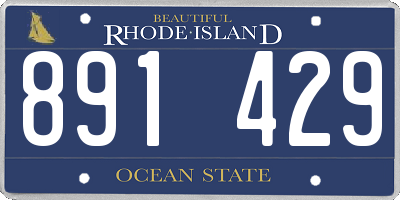 RI license plate 891429
