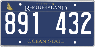 RI license plate 891432