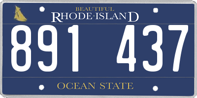 RI license plate 891437