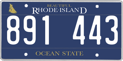 RI license plate 891443