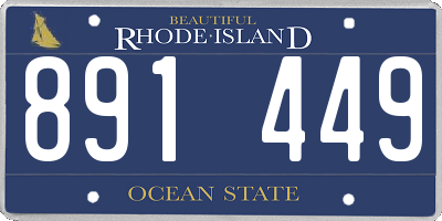 RI license plate 891449