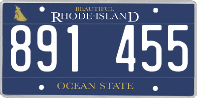RI license plate 891455