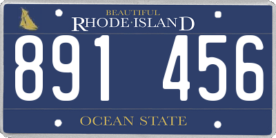 RI license plate 891456