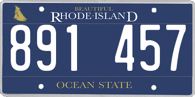 RI license plate 891457