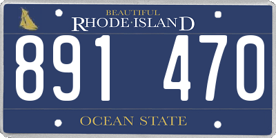 RI license plate 891470
