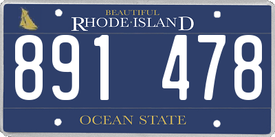 RI license plate 891478