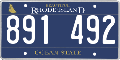 RI license plate 891492