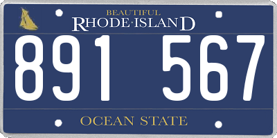 RI license plate 891567