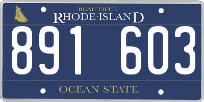 RI license plate 891603