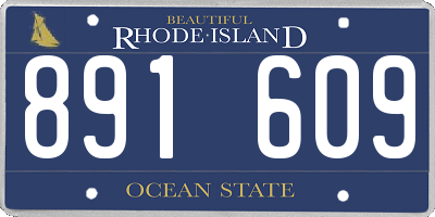 RI license plate 891609