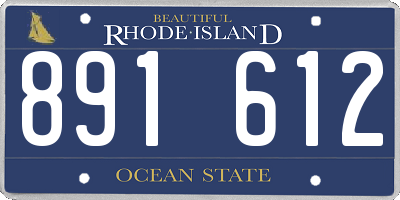 RI license plate 891612