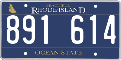 RI license plate 891614