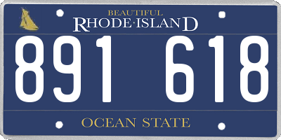 RI license plate 891618