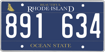 RI license plate 891634