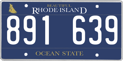 RI license plate 891639