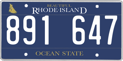 RI license plate 891647