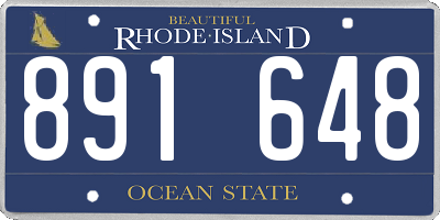 RI license plate 891648
