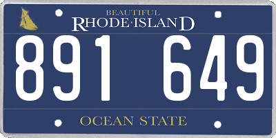 RI license plate 891649