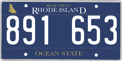 RI license plate 891653