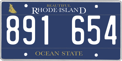 RI license plate 891654