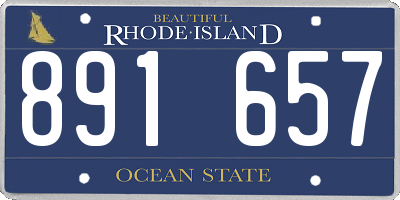 RI license plate 891657
