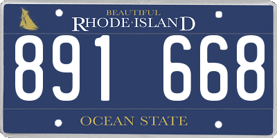RI license plate 891668