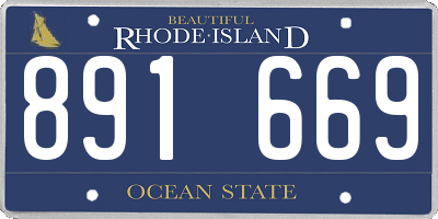 RI license plate 891669