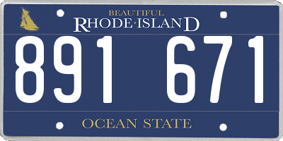 RI license plate 891671
