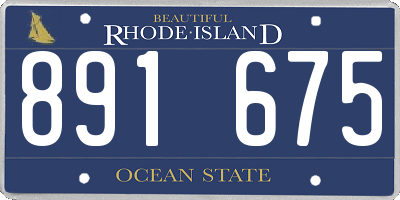RI license plate 891675