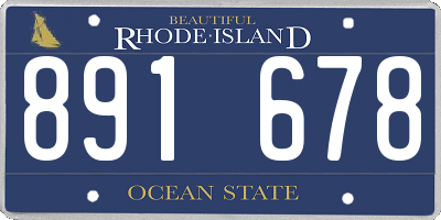 RI license plate 891678