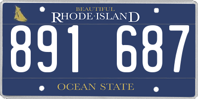 RI license plate 891687