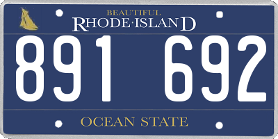RI license plate 891692