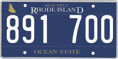 RI license plate 891700
