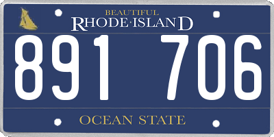 RI license plate 891706