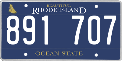 RI license plate 891707