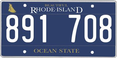 RI license plate 891708
