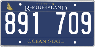 RI license plate 891709