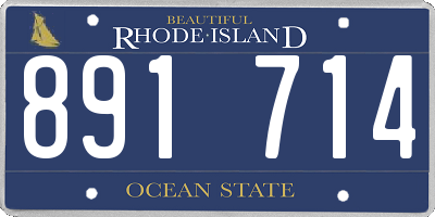 RI license plate 891714