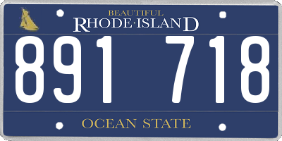 RI license plate 891718